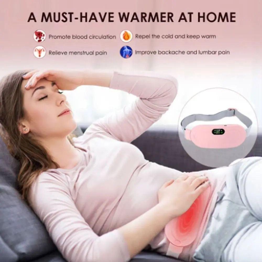 LED Display Smart Menstrual Heating Pad 4 Gear Massage Women Belly Warmer  Body Shaping