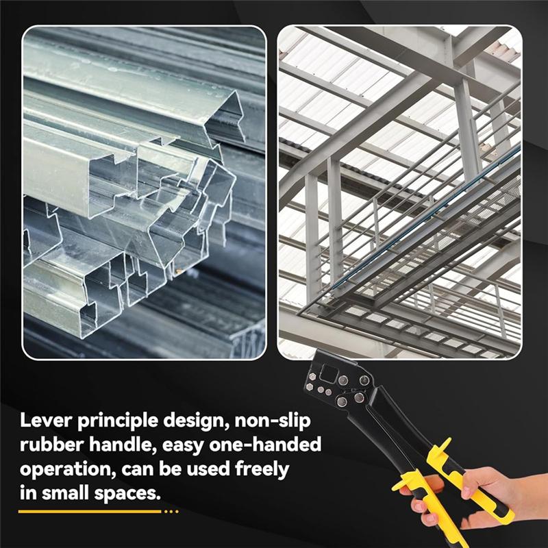 A95I-Handle Stud Crimper Grid Hole Punch Multifunctional Ceiling Grid Punch Pliers Metal Hole Punch Drywall Installation Tool