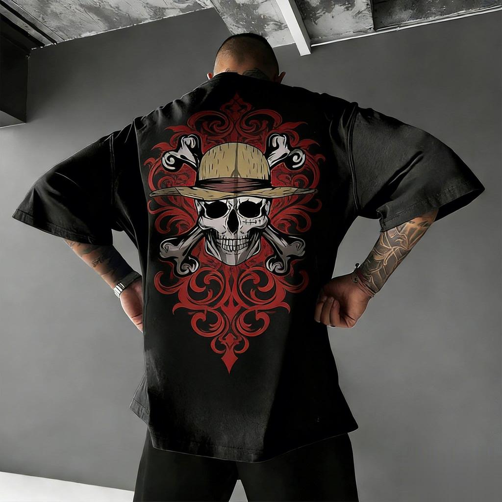 Oversized One Piece Skull Anime Graphic T Shirt Men Women Short Sleeve Tee 2026 Summer Y2k Clothes Streetwear Loose Casual Tops