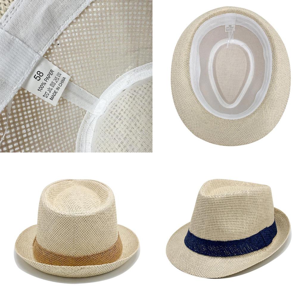 British Jazz Style Straw Hat For Men With Wide Brim Sun Protection For Beach And Casual Wear