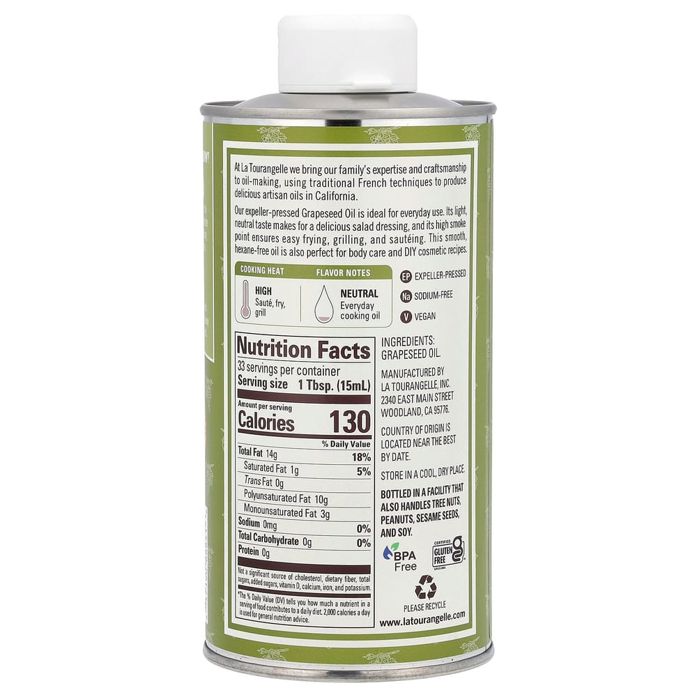 La Tourangelle Expeller-Pressed Grapeseed Oil 500ml (16.9 fl oz)