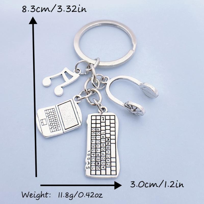 Tastatură de modă europeană și americană, mouse @cască Breloc bricolaj cheie de expert în joc inginer de computer creativ