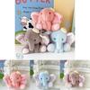 Adorable Plush Elephant Keychain Handmade Cute Bag Charm Short Plush Pink Blue Gray