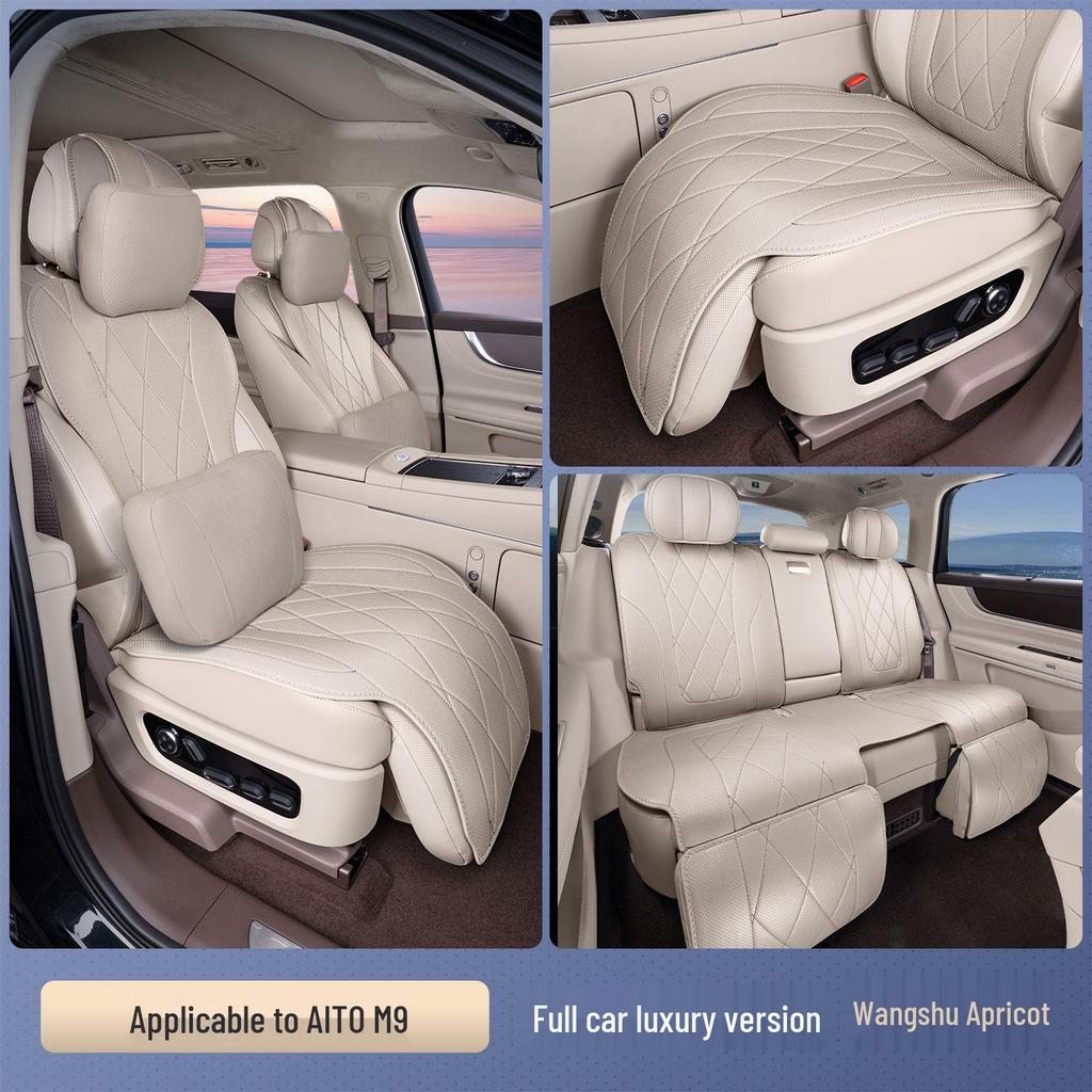 AITO M9 Universal Seat Cushion: Four Seasons, 5/6-Seater, Custom Fit, Enhanced Car Seat Cover.