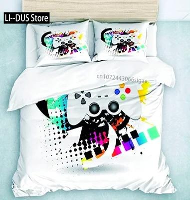 Hot Sale 3D Gamepad Bedding Set Custom Kids Boys Gamer Teens Video Game Duvet Cover for Youth Modern Game Controller Bedspread