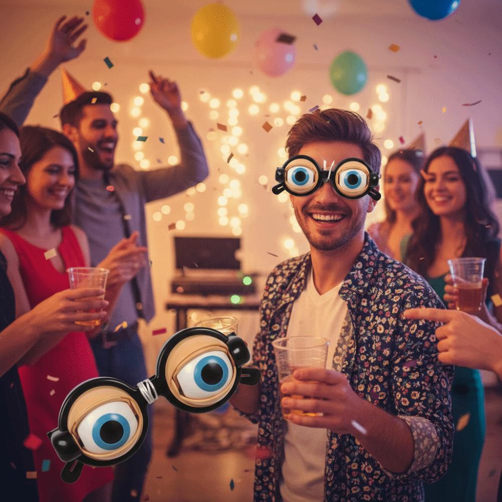 Pull String Funny Glasses Party Decor Crazy Eyes Props New Strange Prank Glasses  Kids Gifts