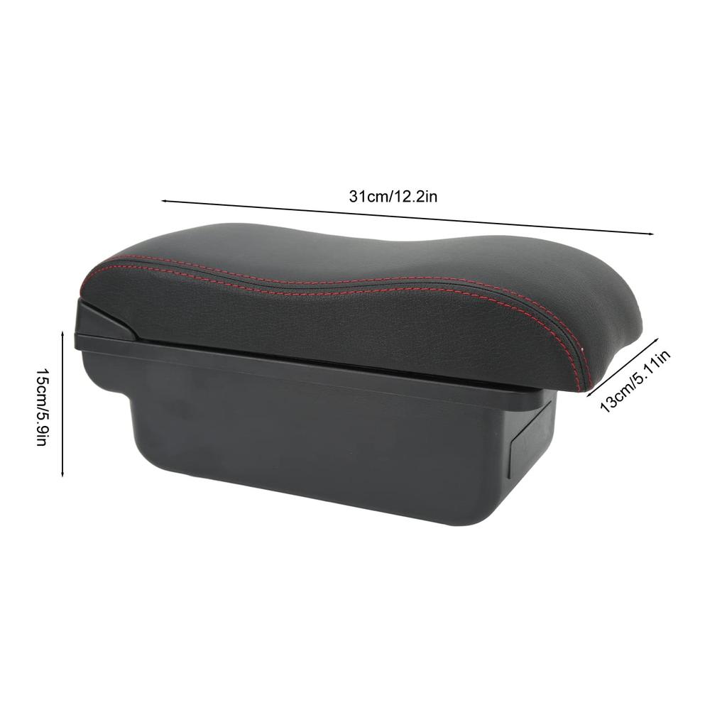 Auto-Mittelkonsolen-Armlehnenbox für Suzuki Swift (2005-2021), Großes Fassungsvermögen, Sanfte Haptik, Schwarze Oberfläche mit roten Linien