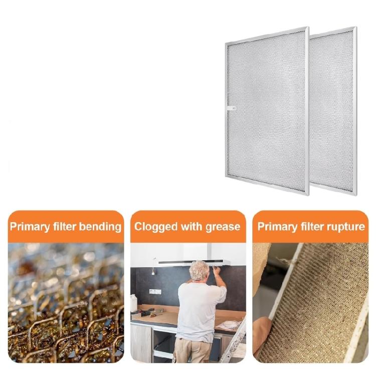 Set of 2 Heavy Duty Metal Range Hood Filter Replacement Filter Suitable for QS1 Series Captures Grease Effectively