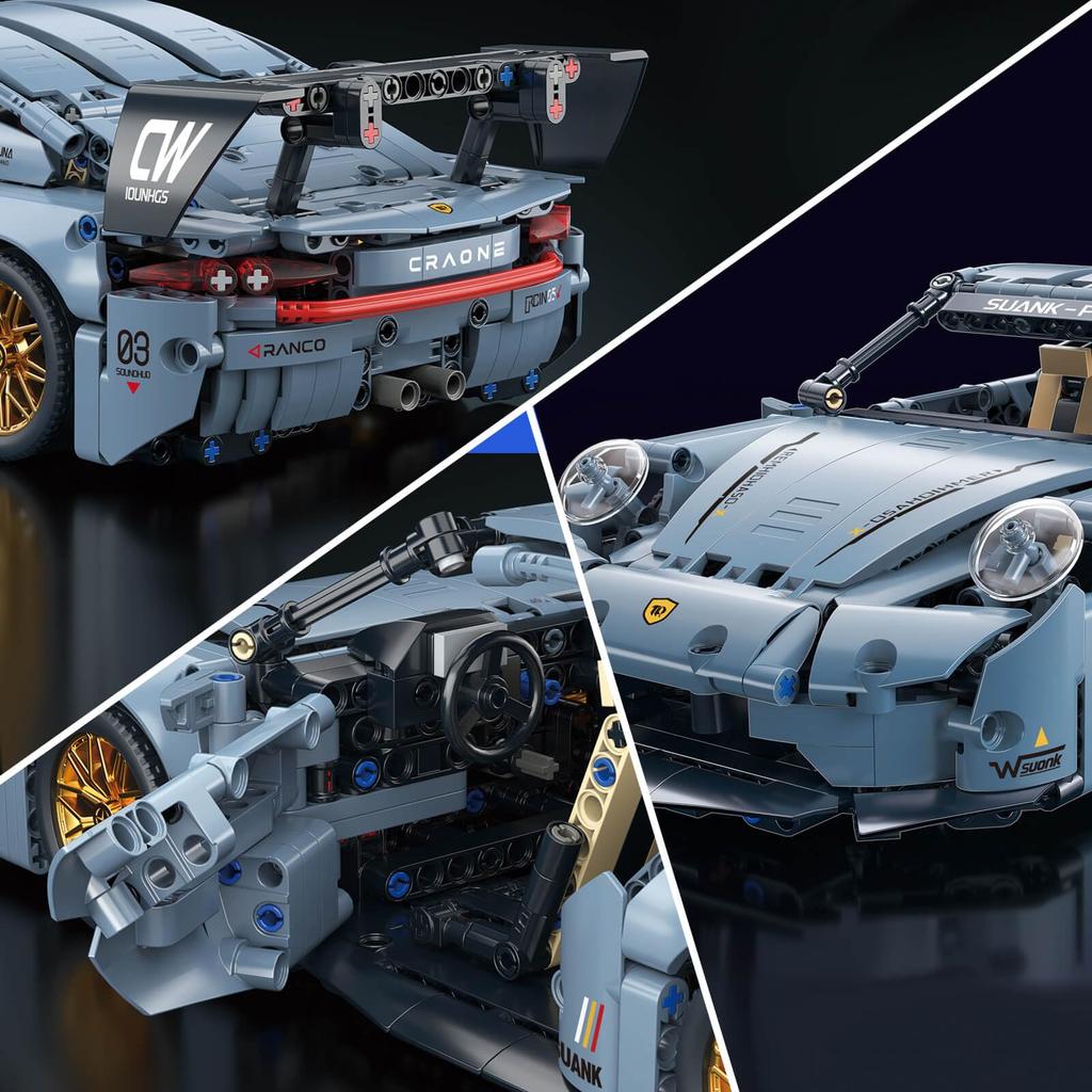TOYLINX Set di Costruzione Auto da Corsa Sportiva Kit per Ragazzi e Adulti 1:14 Giocattoli MOC Kit di Modelli di Auto da Corsa Regalo di Compleanno per Ragazzi Bambini