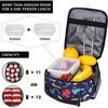 Cartoon Excavator Truck Pattern Lunch Box Boys Kids Men Insulated Bento Bag Reusable Portable Thermal Organizer for Picnic Beach