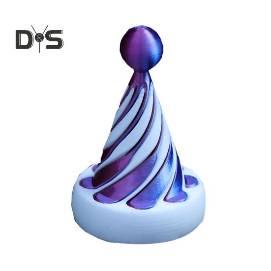 3D Printed Spiral Cone Toy Impossible Christmas Tree Passthrough Sculpture Vortex Thread Illusion Stress Relief Kids Adults Mini Spiral Santa Hat