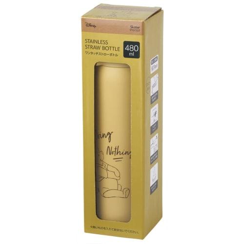 Skater Straw Mug Bottle 480ml Cold Storage Stainless Steel Water Bottle Disney Winnie the Pooh Relax One Touch Open STOT5ST-A