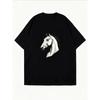 White T Shirt With Horse Head Print For Casual Wear