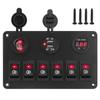 12V 6 Button Switch Panel USB Chargers Car Light Toggle 24V Truck Power Adapter Accessories For Marine Boat Trailer RV Caravan