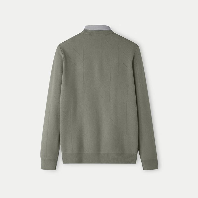 HLA Men's Double-Collar Embroidered Knit Sweater