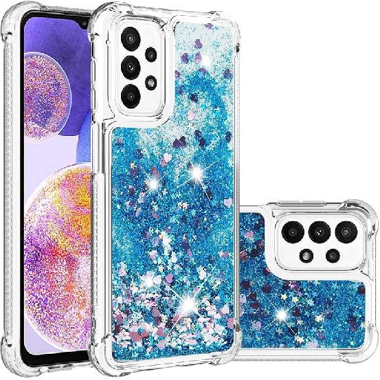 OOPKINS for Samsung Galaxy A23 5G Case,Glitter Bling Flowing Sparkle Case for Women Girls Clear Soft TPU Silicone Shockproof Protective Cover for