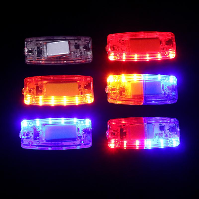 LED Skulderlampe Rød Blå Forsiktighetslys Nødlys Politilys Blinkende Skulderlampe USB Oppladbar Skuldervarsling