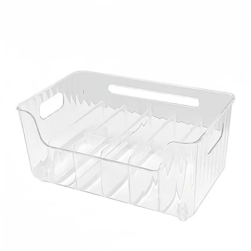 

Nordic Style Storage Basket Acrylic Living Room Utility Pellet Tray Kitchen Freezer Box Home Fruit Rack Shelf прозрачный