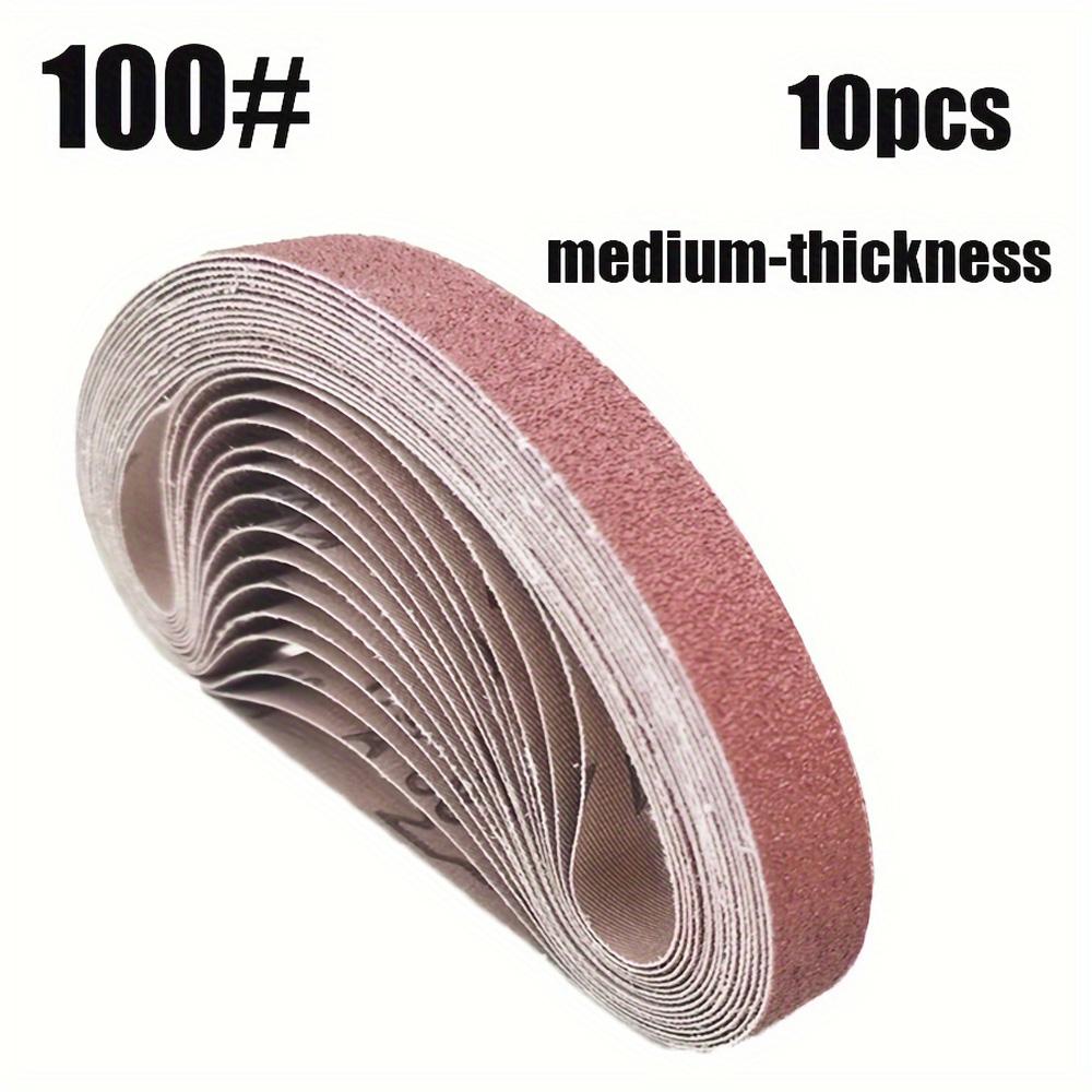 10pcs Belt Set 20.4" X 0.78" Sanding Belts, 60/100/240/320/800 Grits, Small Mini Belt Sander for Woodworking, Metal Polishing