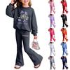 Infant Newborn Baby Girls Boys Loose Print T-shirt+Pants Print Outfits Set