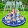 Inflatable Lawn Shark & Dolphin Water Play Sprinkler Pad for Kids and Pets