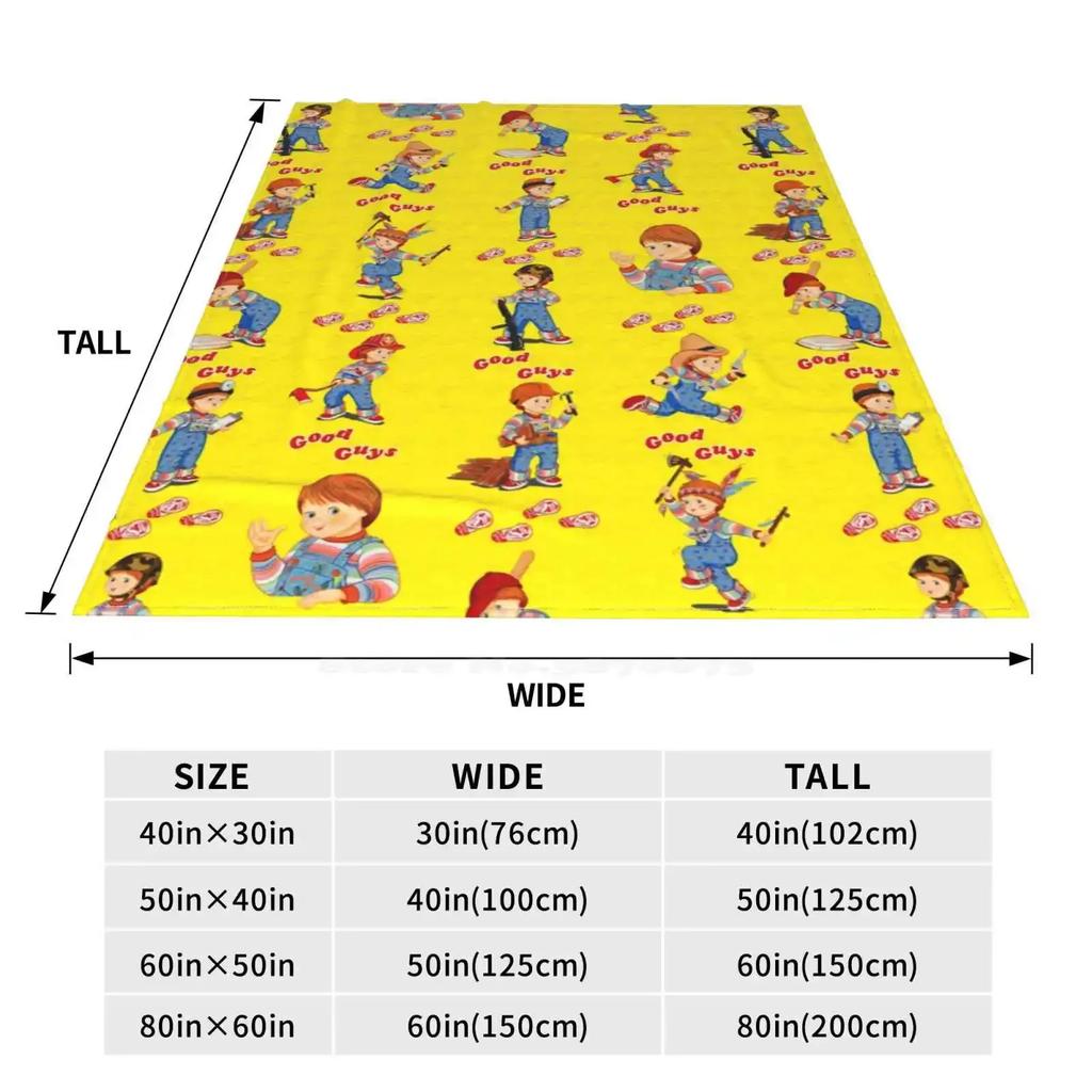 Good Guys-Child'S Play-Chucky Printing High Qiality Warm Flannel Blanket Childs Play Chucky Good Guys Doll 80S Horror