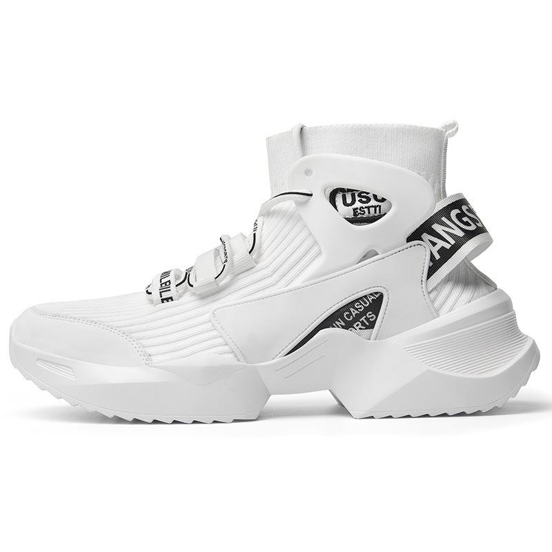 High-top shoes men's shoes versatile height-increasing sports shoes autumn and winter cotton shoes 2025 new winter shoes men's trendy shoes socks sho