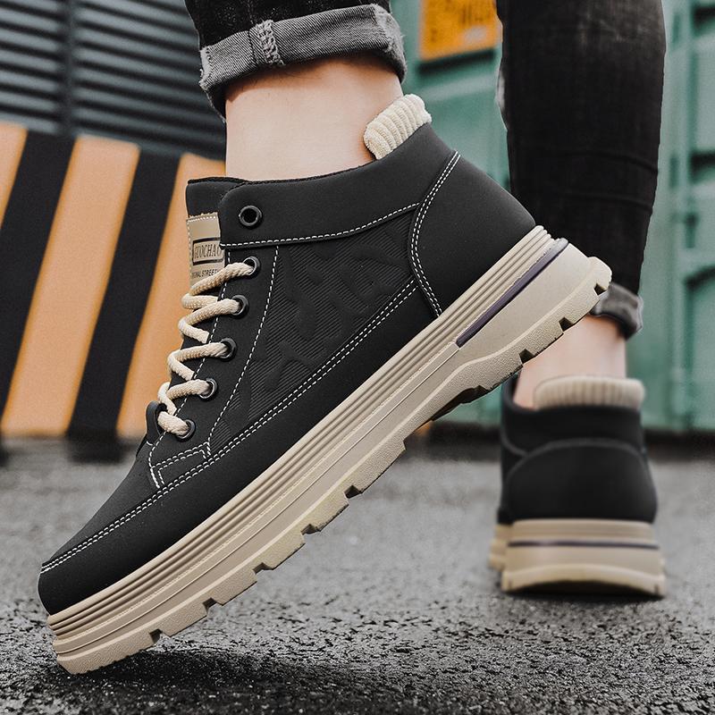 Men's Shoes Autumn and Winter New Men's Trendy Shoes Sports and Leisure High-top Tooling Boots Black British Martin Boots Men's