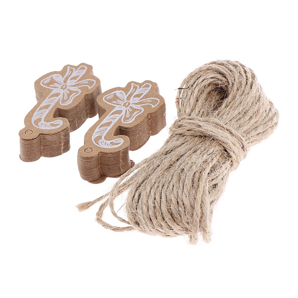 Buy 50pcs Kraft Paper Christmas Gift Tag Labels Xmas DIY Hanging Decor ...
