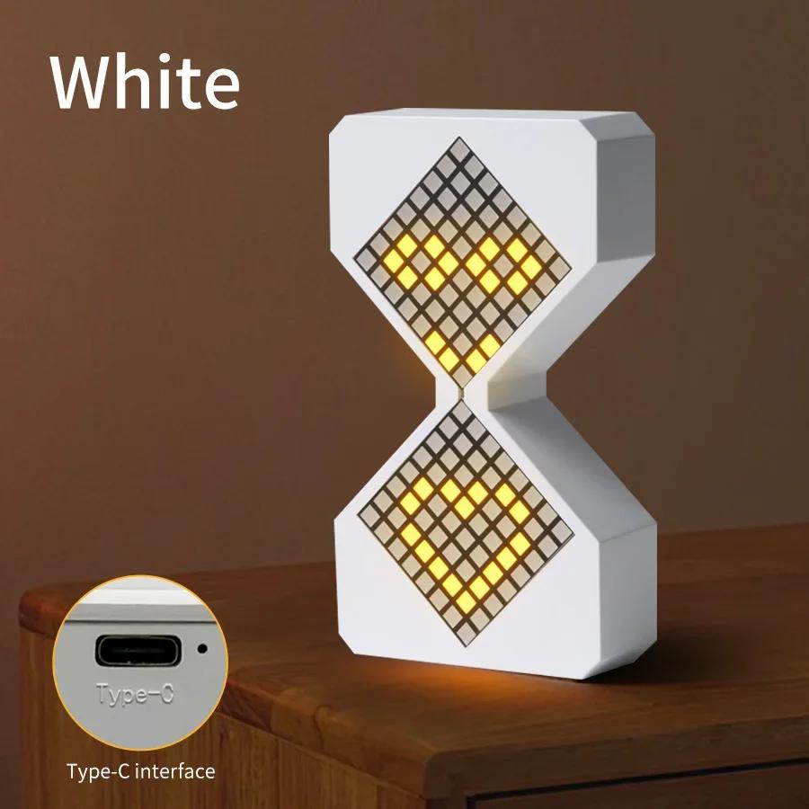 Creative 3D Hourglass LED Night Light with Electronic Timer Type-C Rechargeable Ambient Light for Bedroom Home Office Desk Decor