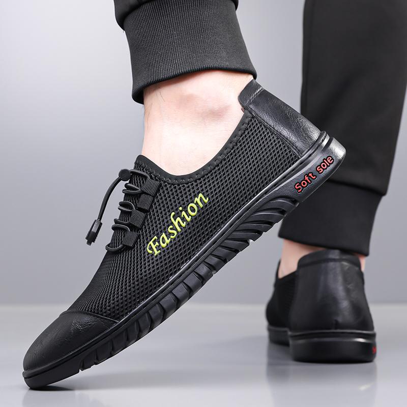 2025 New Water Loafers Hiking Shoes Summer Mens Casual Shoes Outdoor Breathable Mesh Shoes Slip-on Flats Man Sneakers