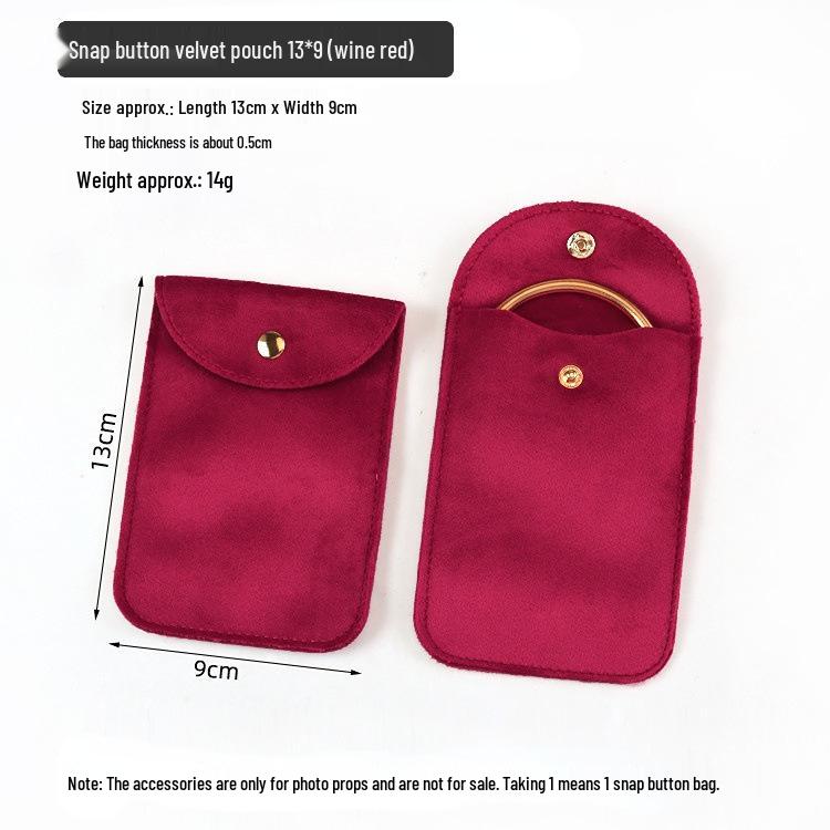 Samt Druckknopf Schmuckbeutel für Ringe & Halsketten - Mini Aufbewahrungsbeutel
