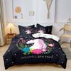 3 Pieces Dark Starry Unicorn Duvet Cover Bedding Set, Ultra Soft Breathable Microfiber Bedding, Ideal Whimsical Decor Gift