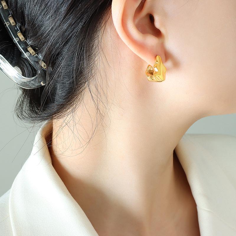 Gold-Plated Titanium Steel Geometric Unisex Earrings