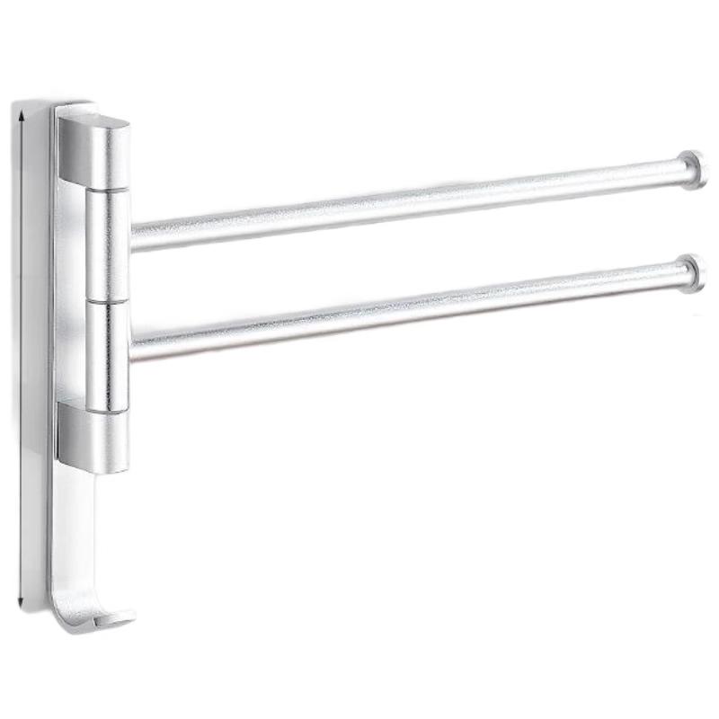 JINGRUIXIANG Rotating Drill-Free Double Towel Bar
