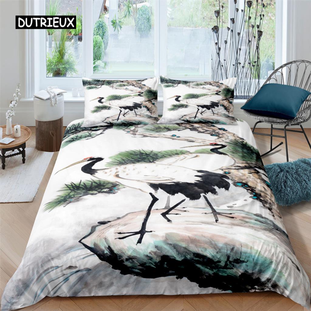 Flower Duvet Cover Cherry Blossoms Bedding Set with Pillowcase 2/3pcs Quilt Cover Home Textiles Floral Polyester Comforter Cover