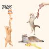 Interactive Cat Toy Plush Animal Toy, Long Tail Chew with Crinkle Sound, Hanging Stuffed Fox Chick Monkey for Indoor Cats Solo or Play Accessory