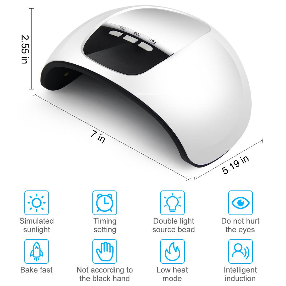 45W 15 LEDS UV Nail Polish Dryer Lamp Gel USB Acrylic Curing Light For Nail Machine Curing Lamp With Timer 30s/60s/99s Setting Women Gift