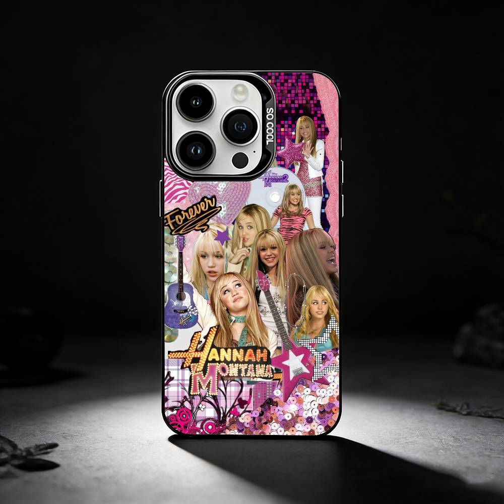 

H-Hannah M-Montana Phone Case For iPhone 17,16,15,14,13,12,11 Plus,Pro Max,XS,Colored silver phone case iPhone15plus