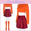 Fato de Fantasia Velma Dinkley Scooby Doo Halloween para Adultos