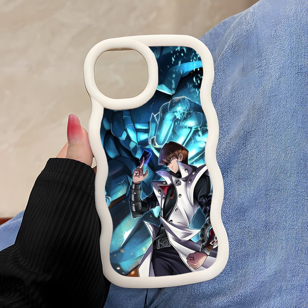 Yugioh Seto Kaiba Phone Case for iPhone 17 16 15 14 13 12 11 Air Pro Max Plus White Soft TPU Wavy Edge Cover