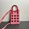 New love mobile phone bag high-end knitted bag popular cartoon cute portable storage messenger bag