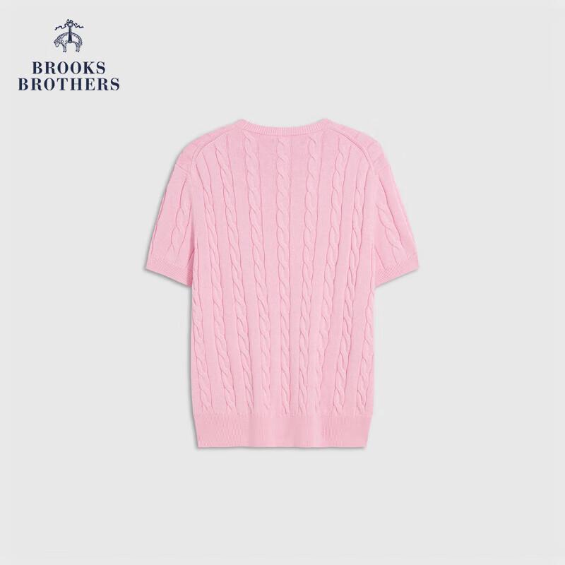 Женский топ с коротким рукавом и косами из хлопка Supima от Brooks Brothers L
