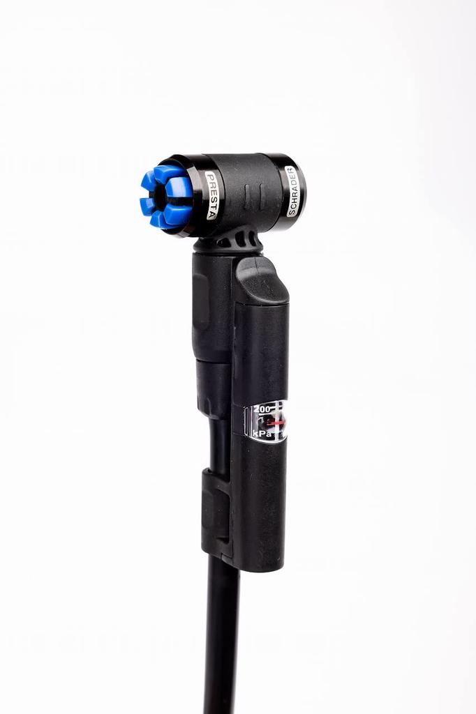 Panaracer Bicycle Pump, One-Touch Installation, Portable High-Pressure Pump with Air Pressure Gauge, US/French Compatible, Black, BMP-24AEZ-B