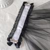 Black Mantilla Veil Crucifix Hairband Head Veil Church Mantilla Veil for Wedding Dark Series Cosplay Costume Headpiece
