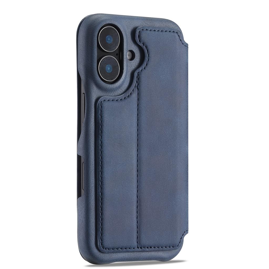 LC.IMEEKE For iPhone 16 Case Card Holder Stand Leather Phone Cover