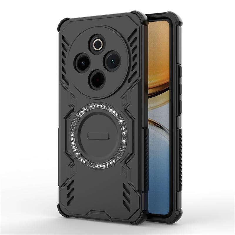 

Shockproof Armor Case For Vivo T4 5G Magnetic Adsorption Wireless Charge Cover For Vivo T4 5G Case For Vivo T4 5G Case 6.77 inch vivo T4 чёрный