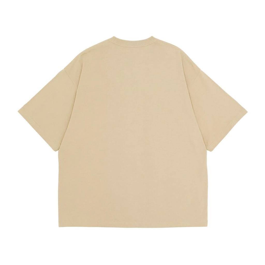 New Era Oversized Baumwoll-Taschen-T-Shirt mit Mini-Markenlogo, Kamel, XL, Exklusiv bei ONSPOTZ