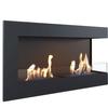 Wall mounted Bioethanol fireplace DELTA TÜV right-sided with decorative stones with glazing set