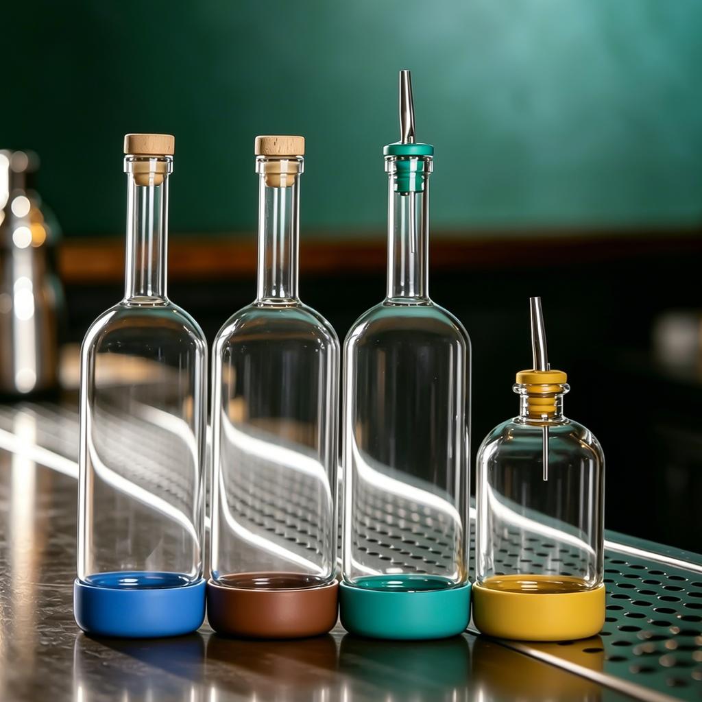 2PCS 800ml Inmeet Creative Bubble Wine Bottle Bar Juice Cocktail Oil Bottle with Scale Bartender Supplies